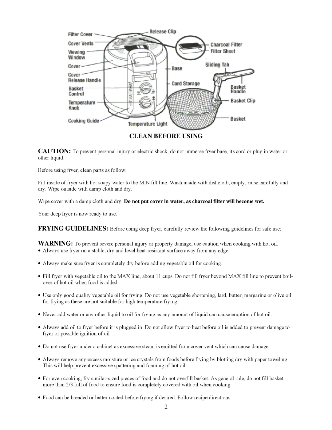 West Bend L5263 instruction manual Clean Before Using 