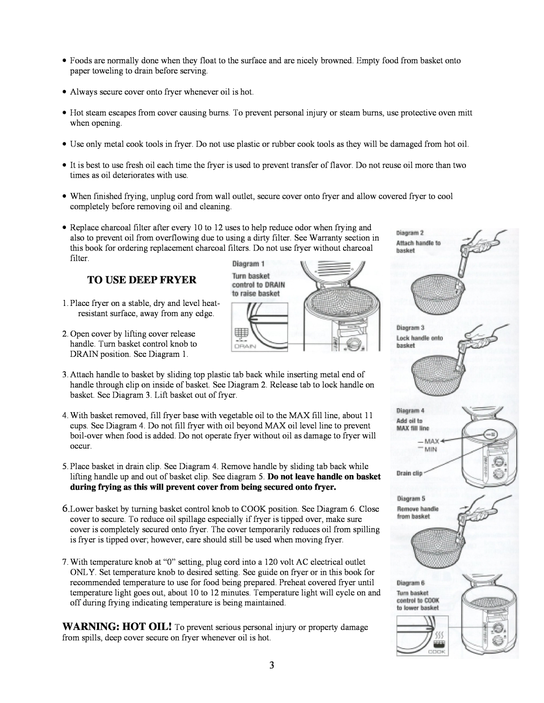West Bend L5263 instruction manual To Use Deep Fryer 