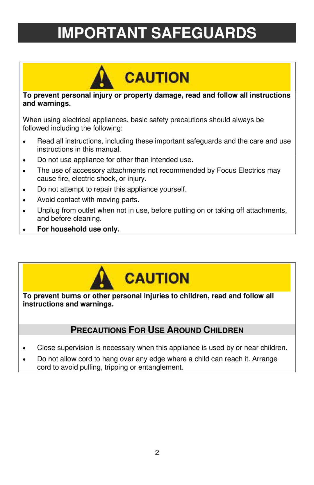 West Bend L5555B, 77201 instruction manual Important Safeguards, Precautions for USE around Children 