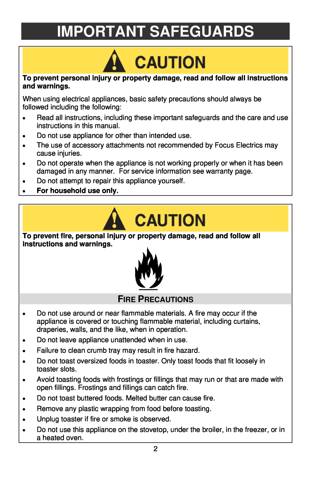 West Bend L5559C instruction manual Important Safeguards, Fire Precautions 