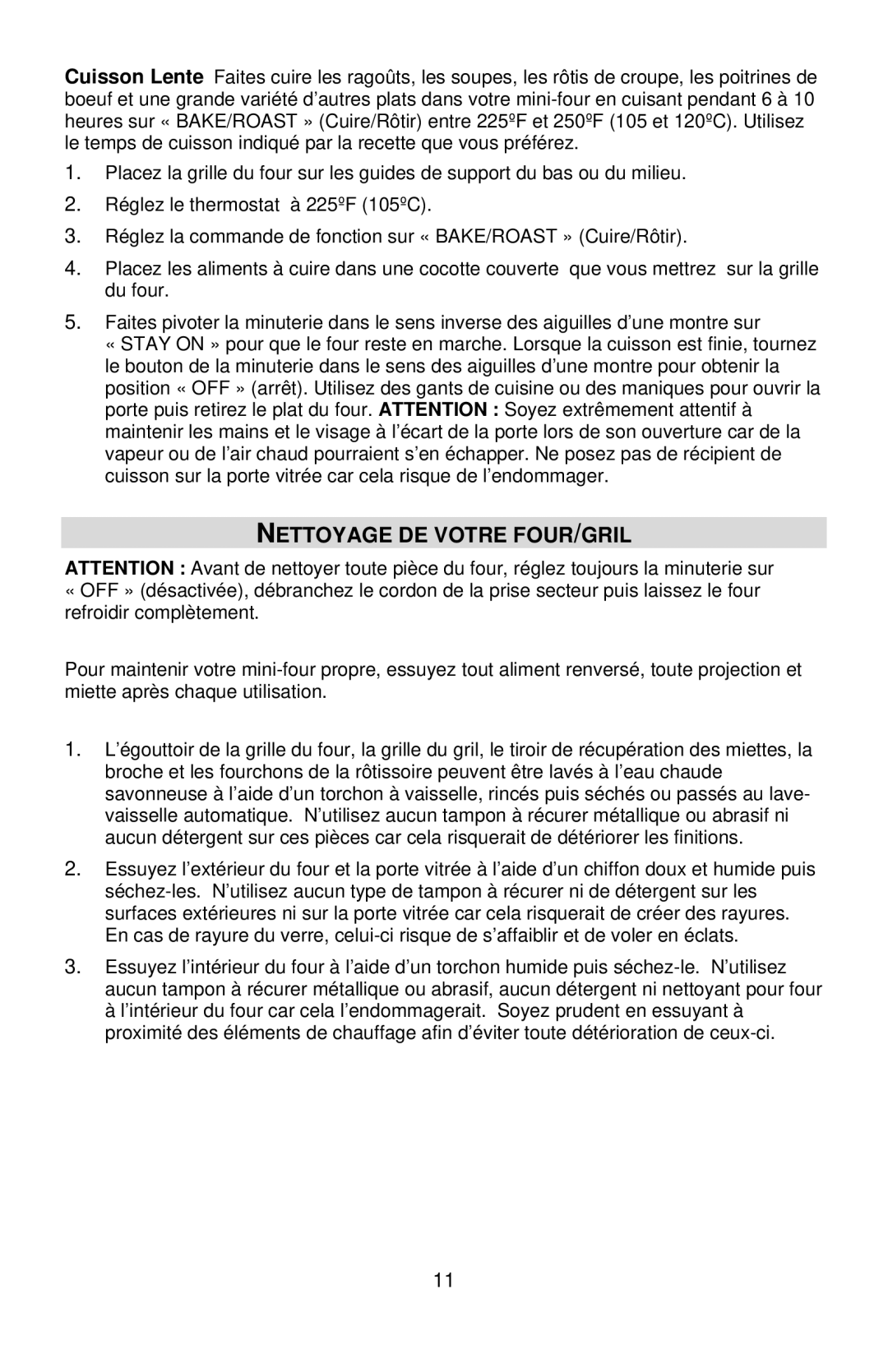 West Bend L5658B instruction manual Nettoyage DE Votre FOUR/GRIL 