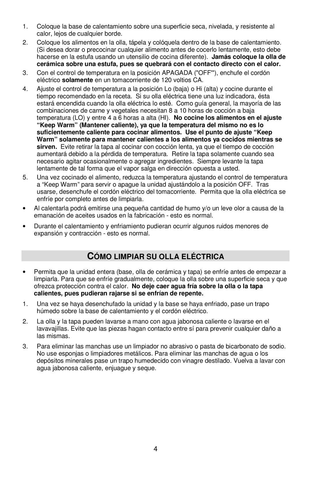 West Bend L5661A instruction manual Cómo Limpiar SU Olla Eléctrica 