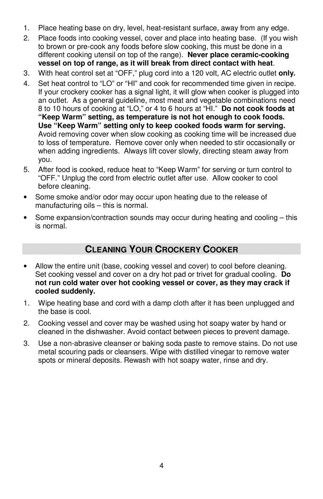 West Bend L5661A instruction manual Cleaning Your Crockery Cooker 