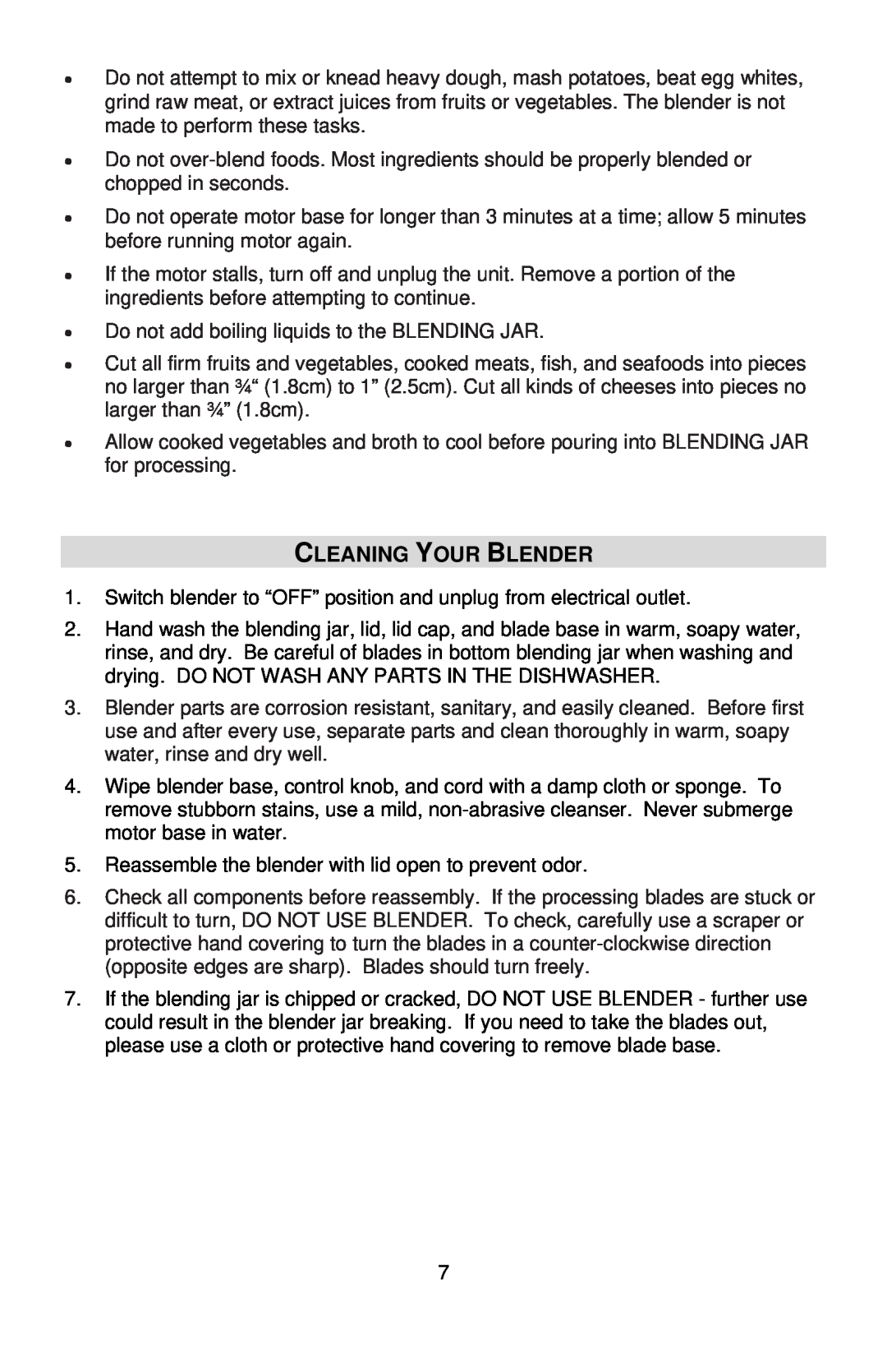 West Bend L5700 instruction manual Cleaning Your Blender 