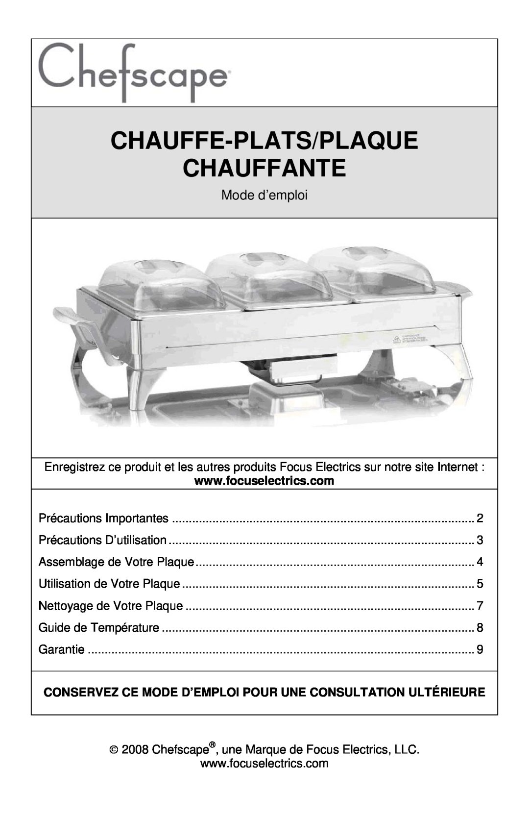 West Bend L5745A instruction manual Chauffe-Plats/Plaque Chauffante, Mode d’emploi 