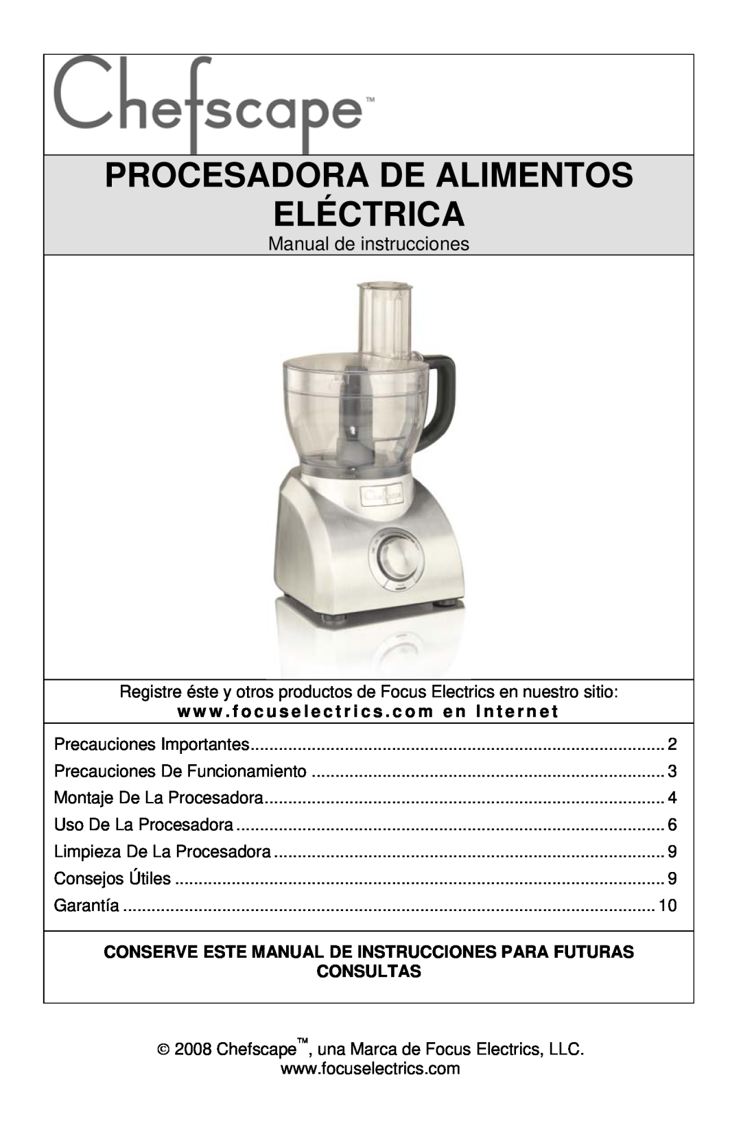 West Bend PRFP1000, L5747 instruction manual Procesadora De Alimentos Eléctrica, Manual de instrucciones, Consultas 
