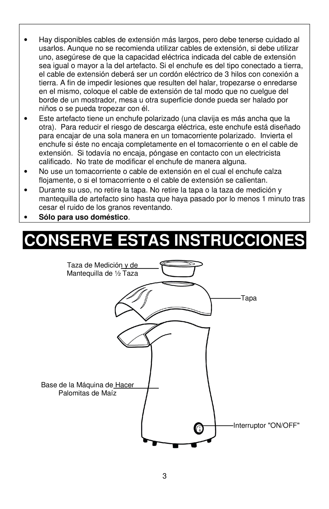 West Bend L5792B, 82416 instruction manual Conserve Estas Instrucciones 