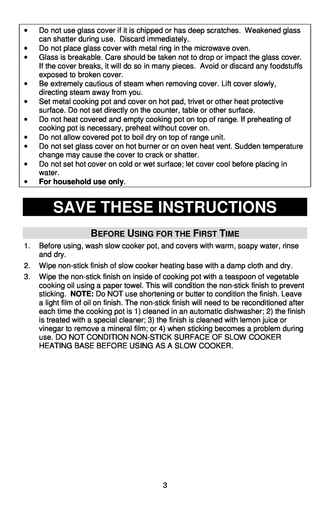 West Bend 84906, L5803A instruction manual Save These Instructions, Before Using For The First Time 