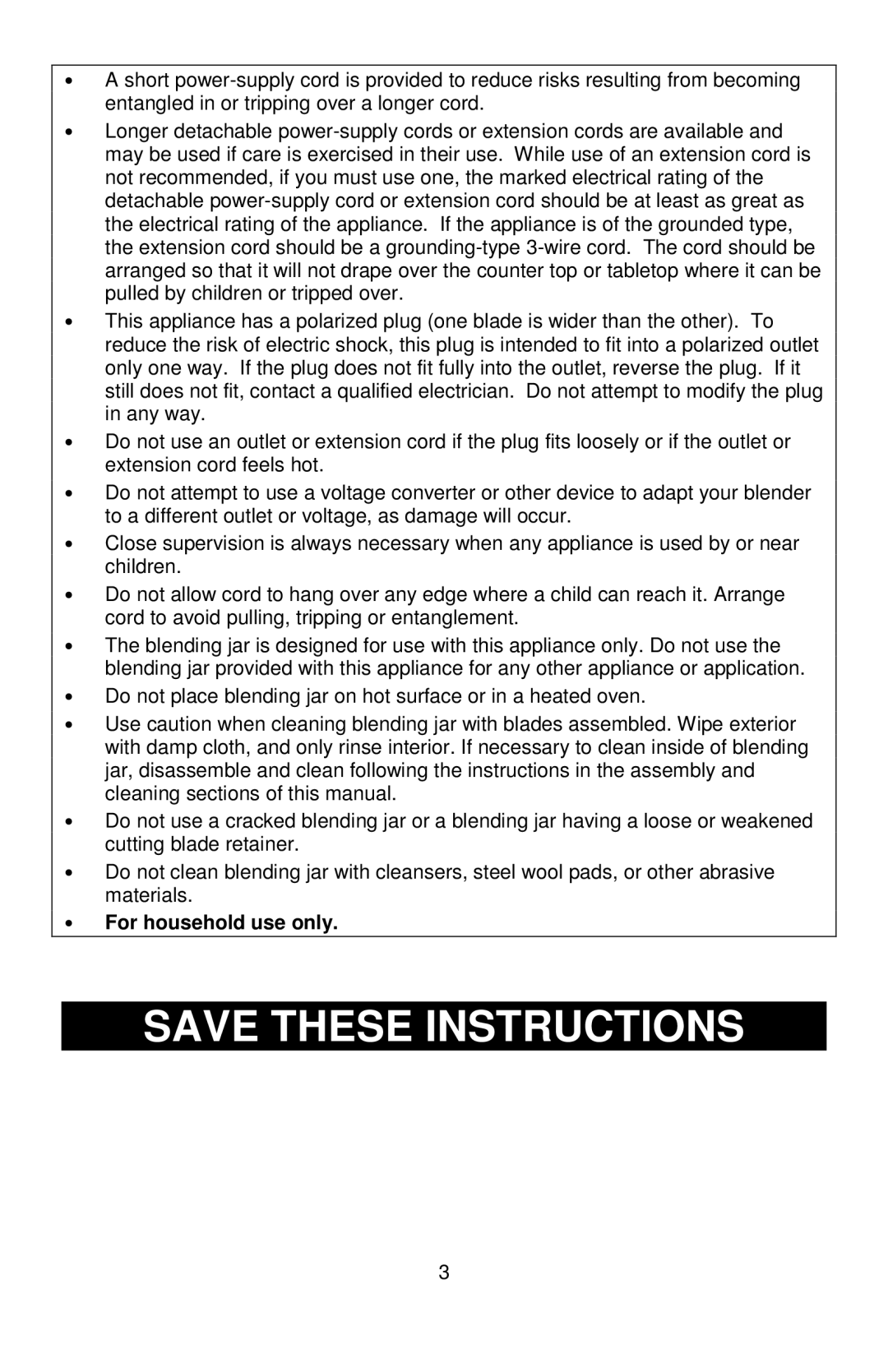 West Bend MCD 289 instruction manual For household use only 