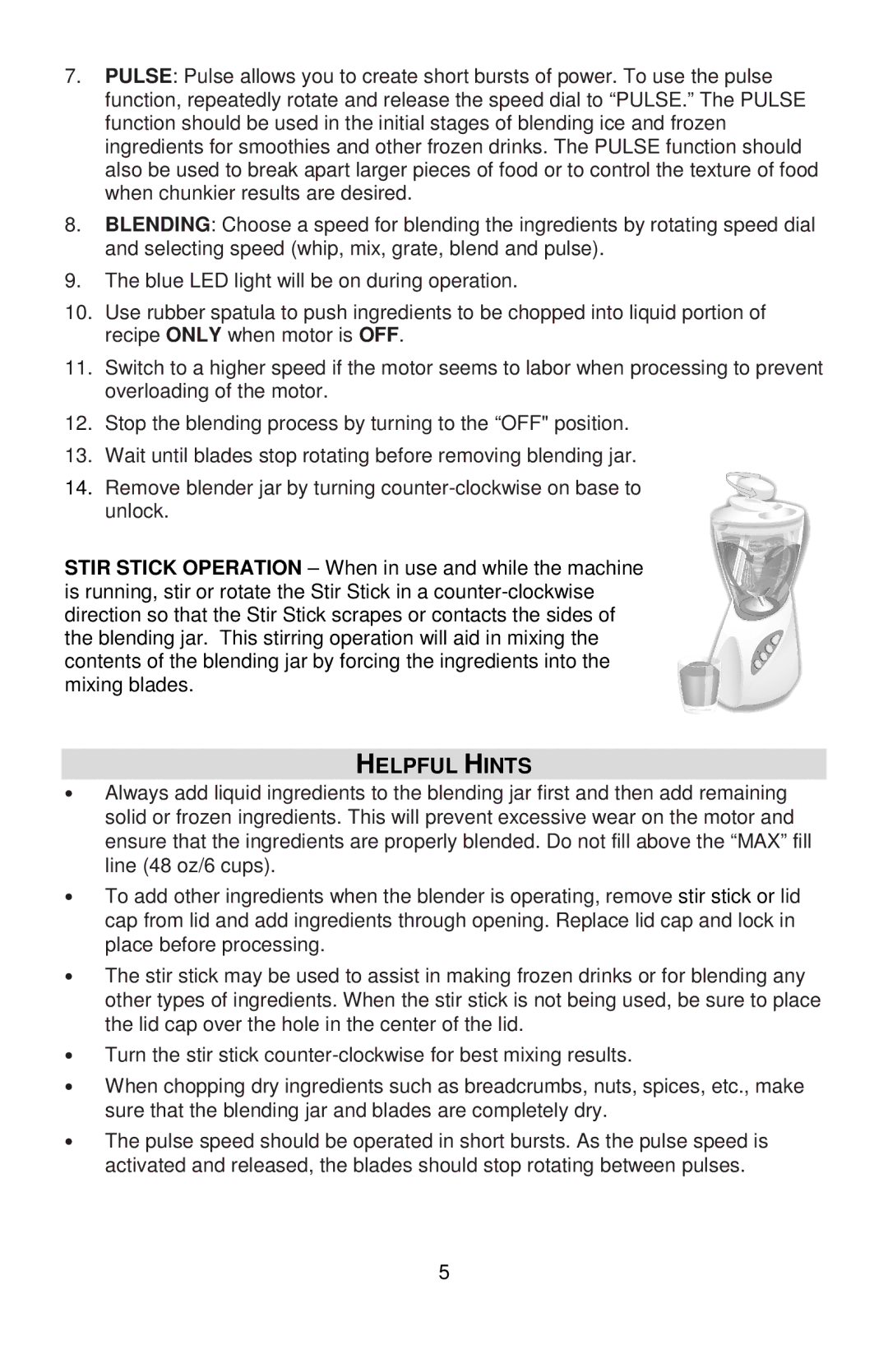 West Bend MCD 289 instruction manual Helpful Hints 