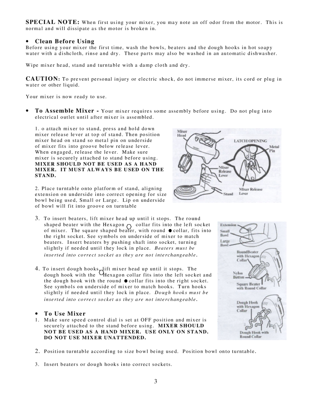 West Bend instruction manual Clean Before Using, To Use Mixer 