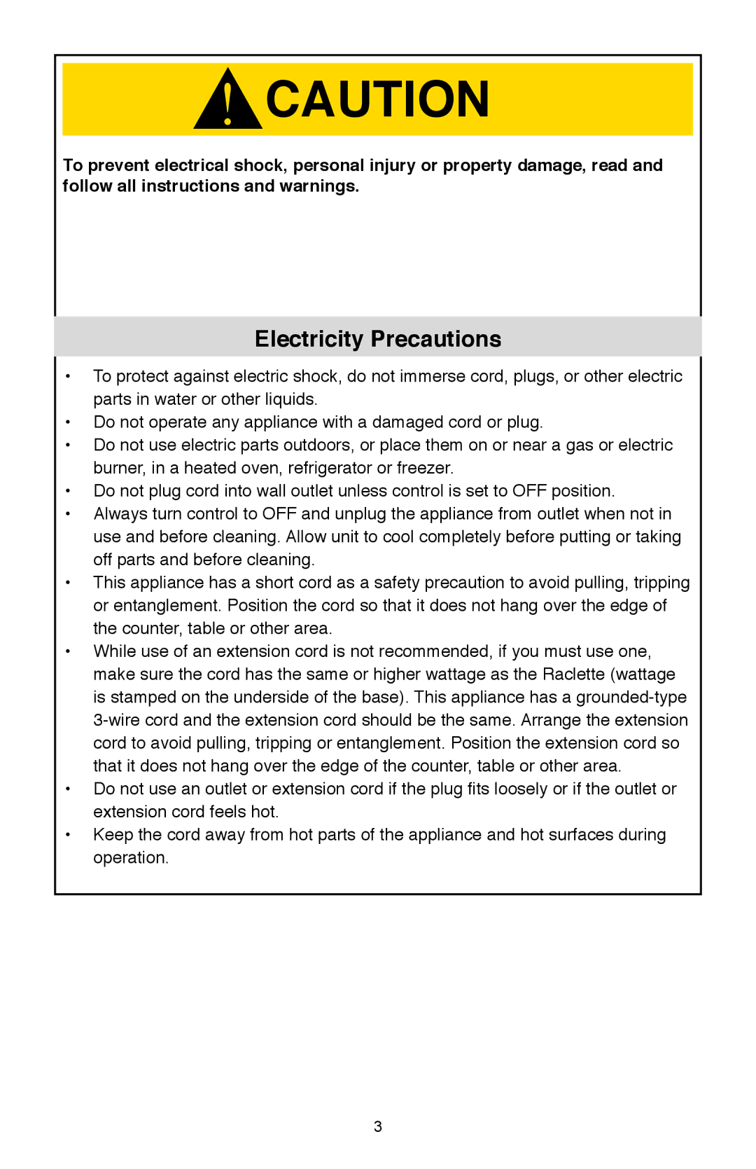 West Bend Model 6130 instruction manual Electricity Precautions 