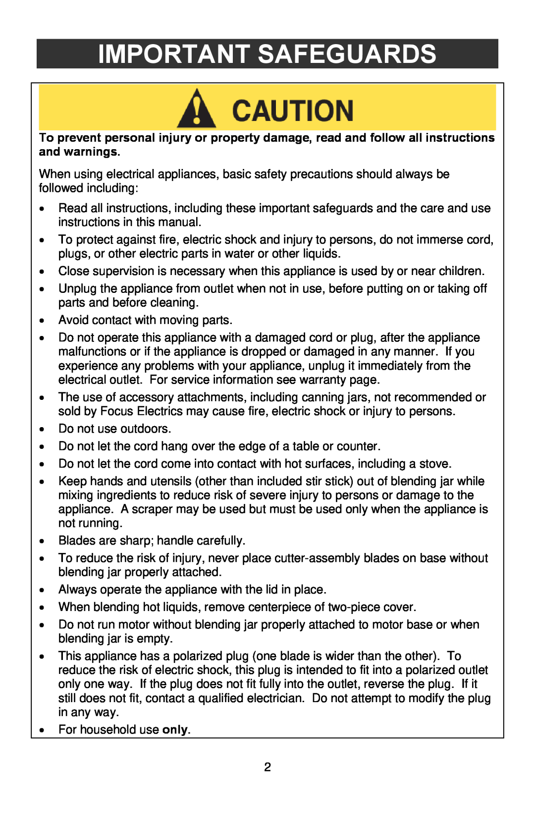 West Bend PBL1000, L5746 instruction manual Important Safeguards 
