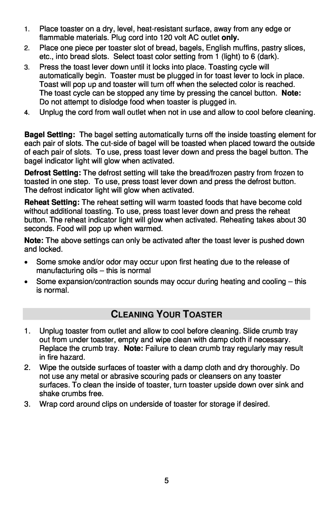 West Bend STAINLESS STEEL TOASTER instruction manual Cleaning Your Toaster 