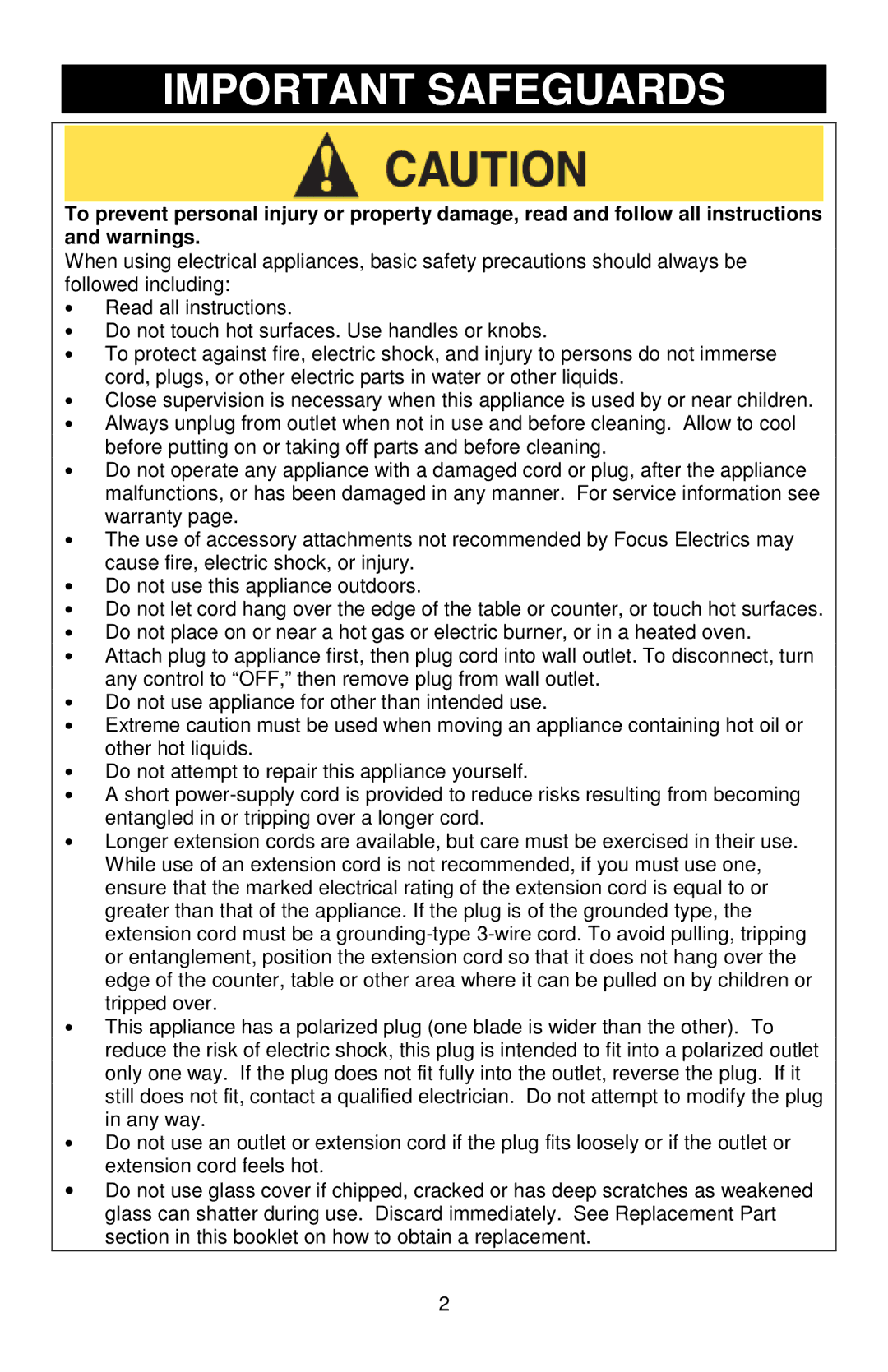 West Bend VTX 1000 instruction manual Important Safeguards 