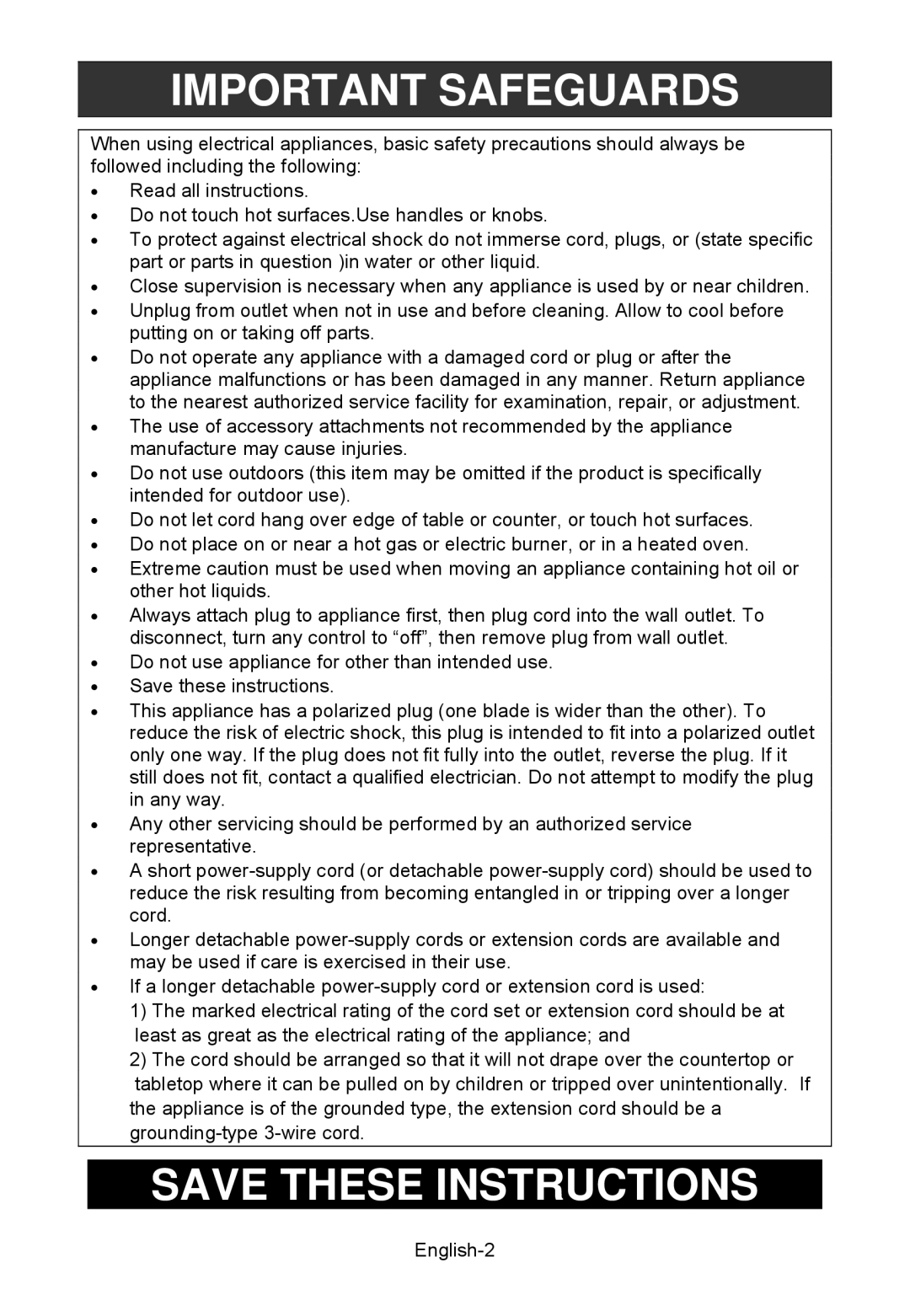 West Bend WBSCRD6QT, WBSCSS6QT, WBSCSSMD, WBSCRDMD instruction manual Important Safeguards 