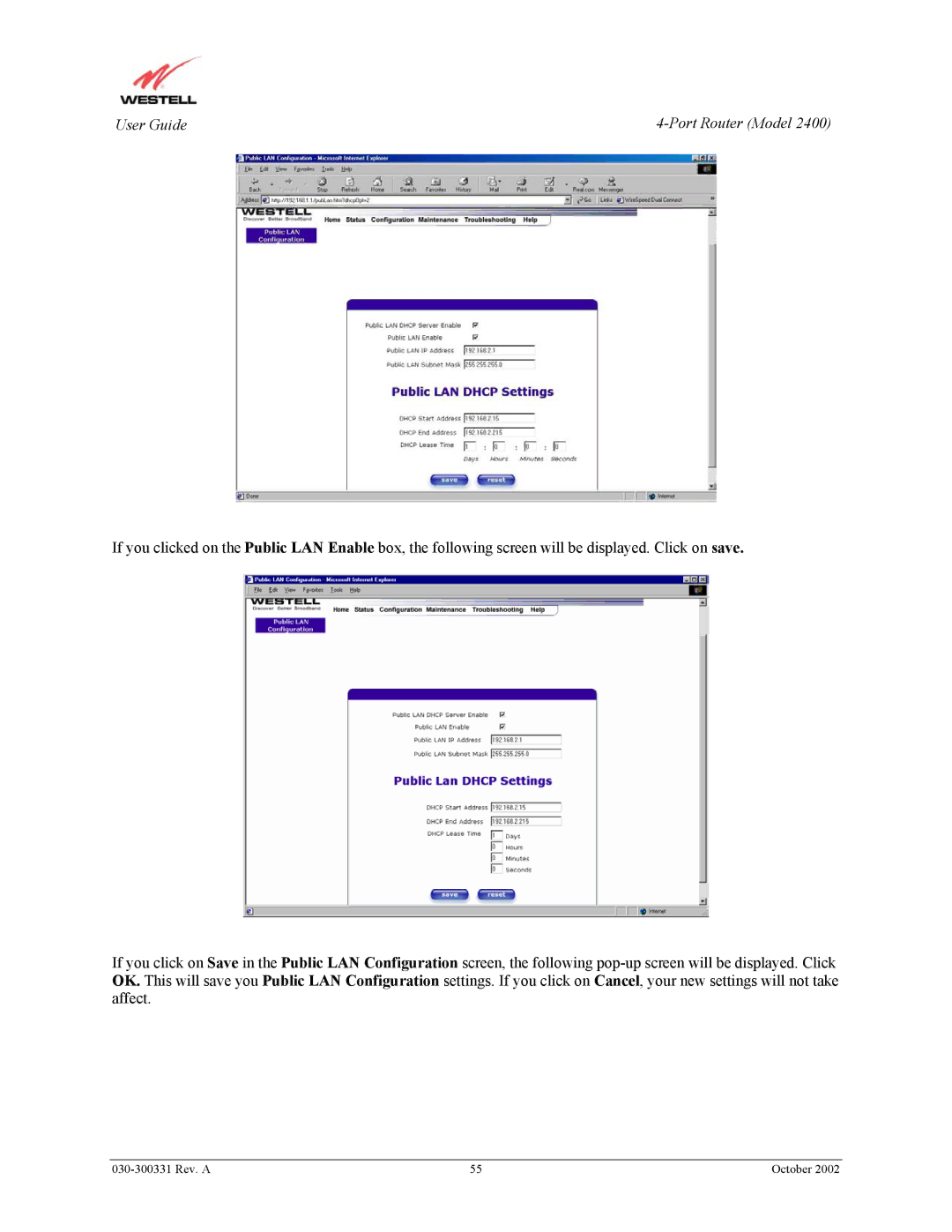 Westell Technologies 2400 manual User Guide 