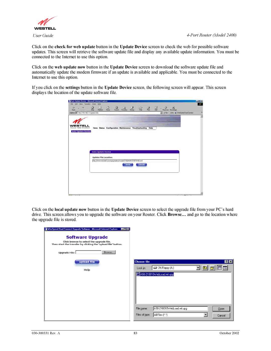 Westell Technologies 2400 manual User Guide 