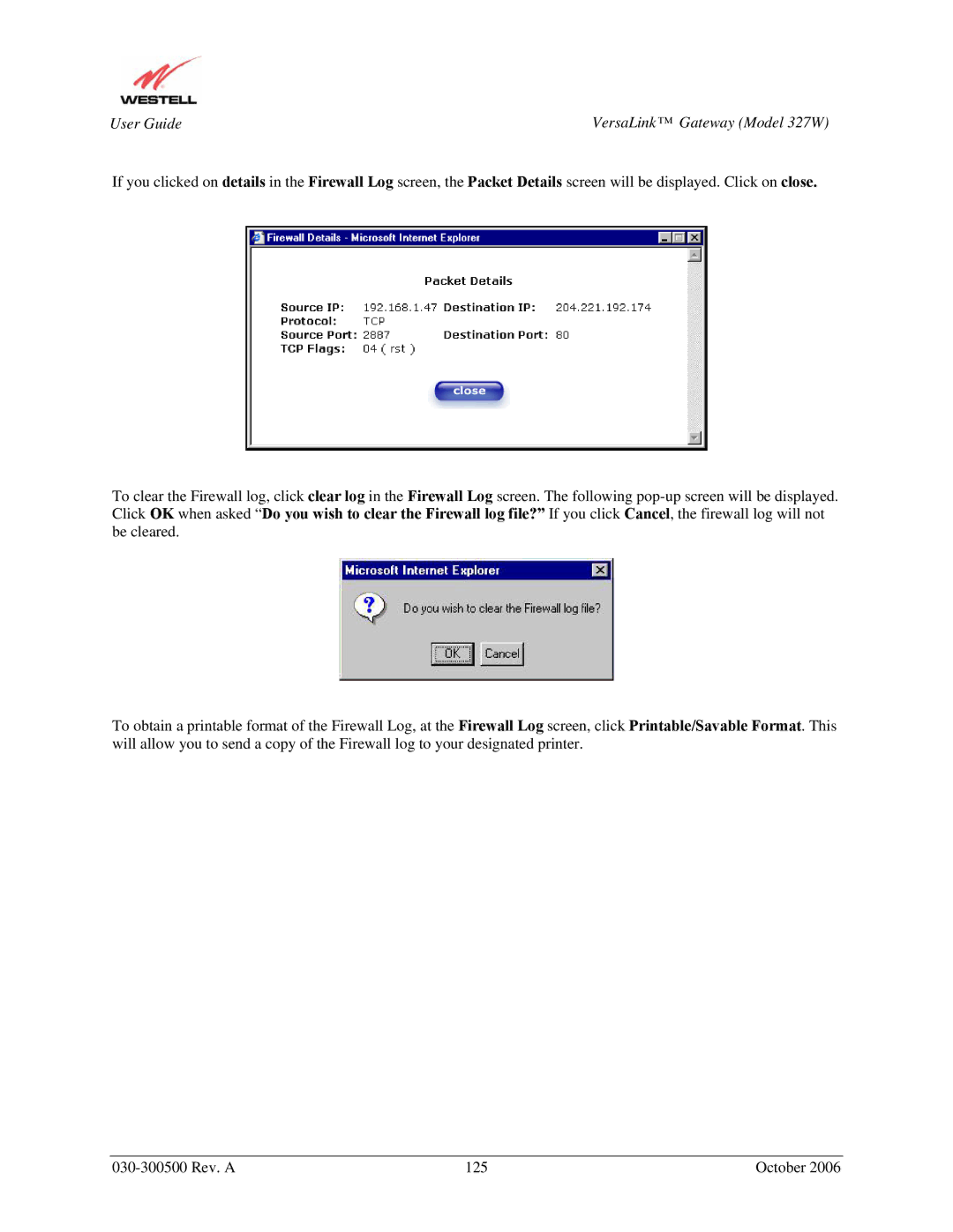 Westell Technologies manual User Guide VersaLink Gateway Model 327W 