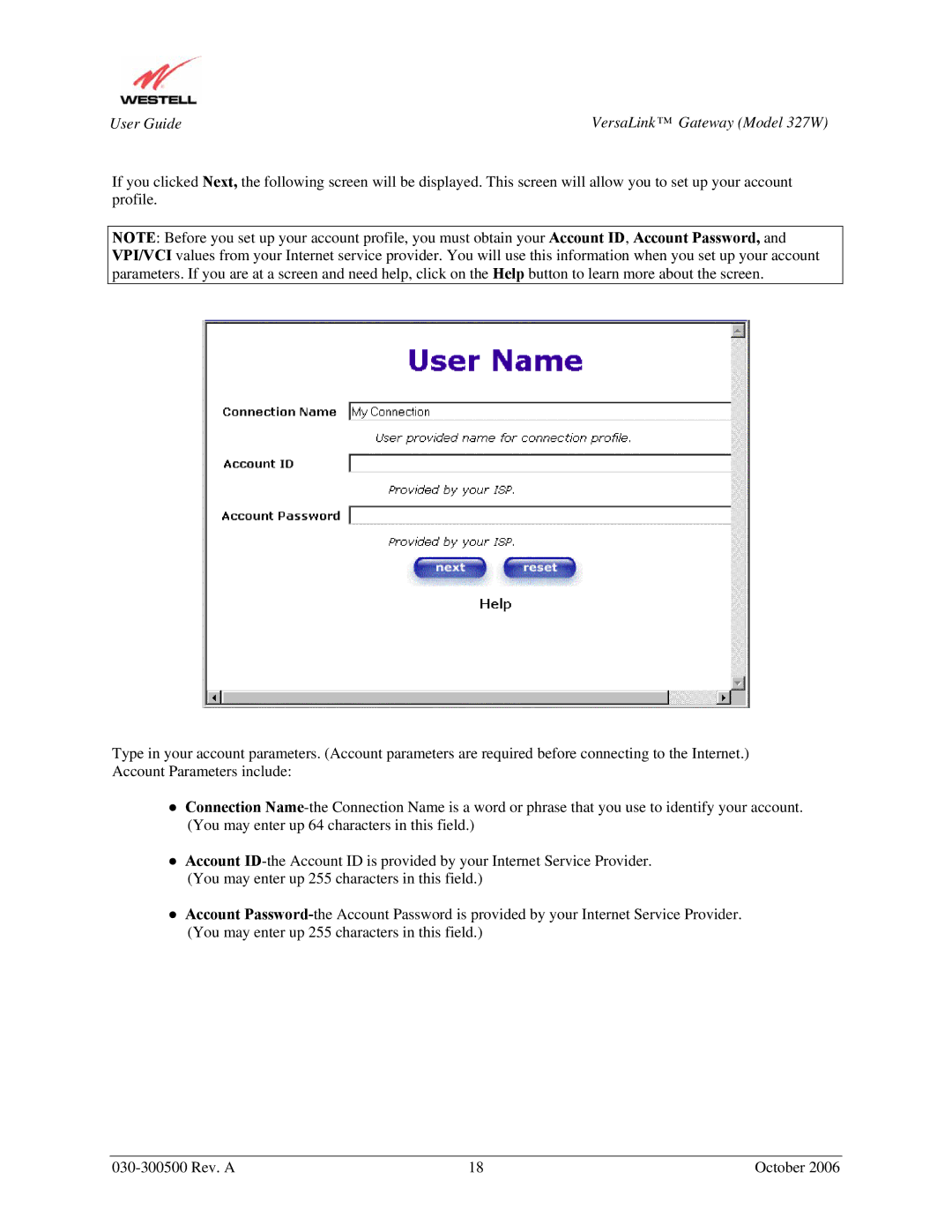 Westell Technologies manual User Guide VersaLink Gateway Model 327W 