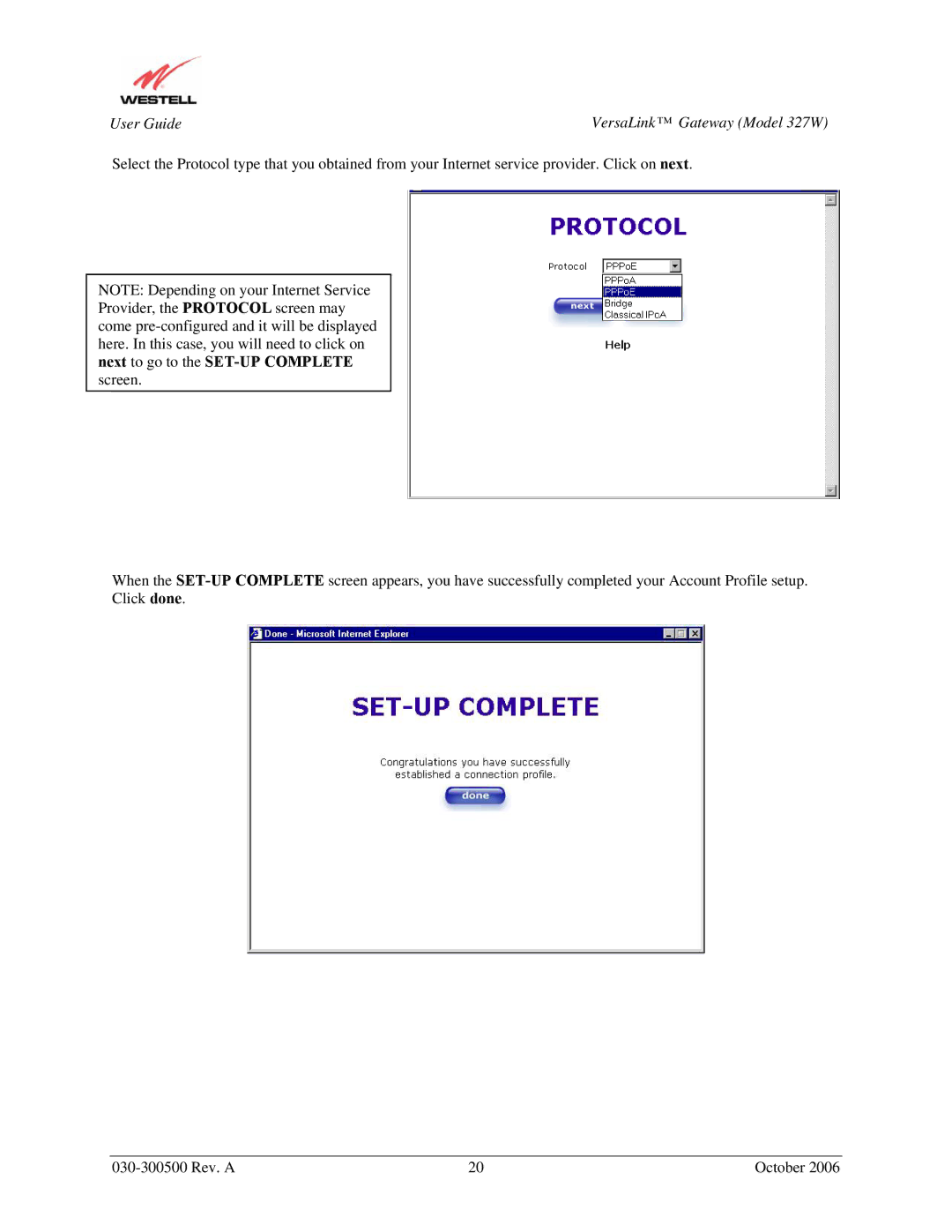 Westell Technologies manual User Guide VersaLink Gateway Model 327W 