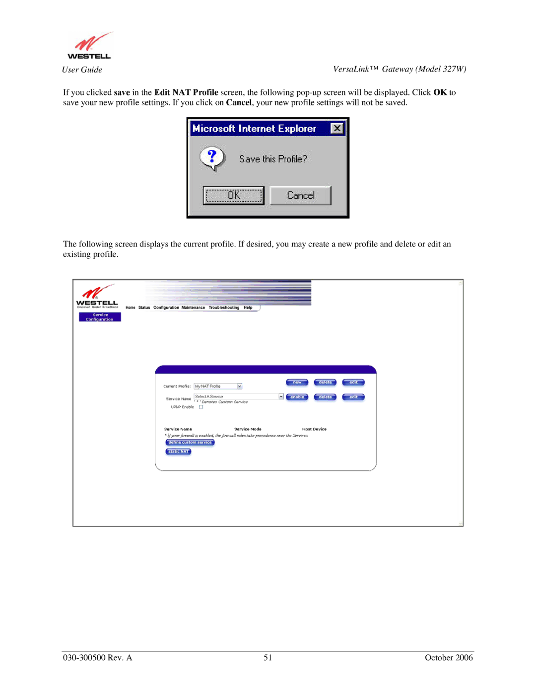 Westell Technologies manual User Guide VersaLink Gateway Model 327W 