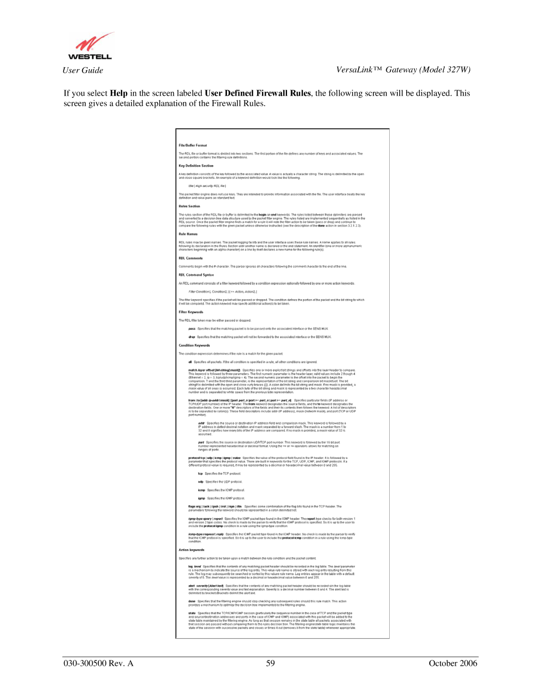 Westell Technologies manual User Guide VersaLink Gateway Model 327W 