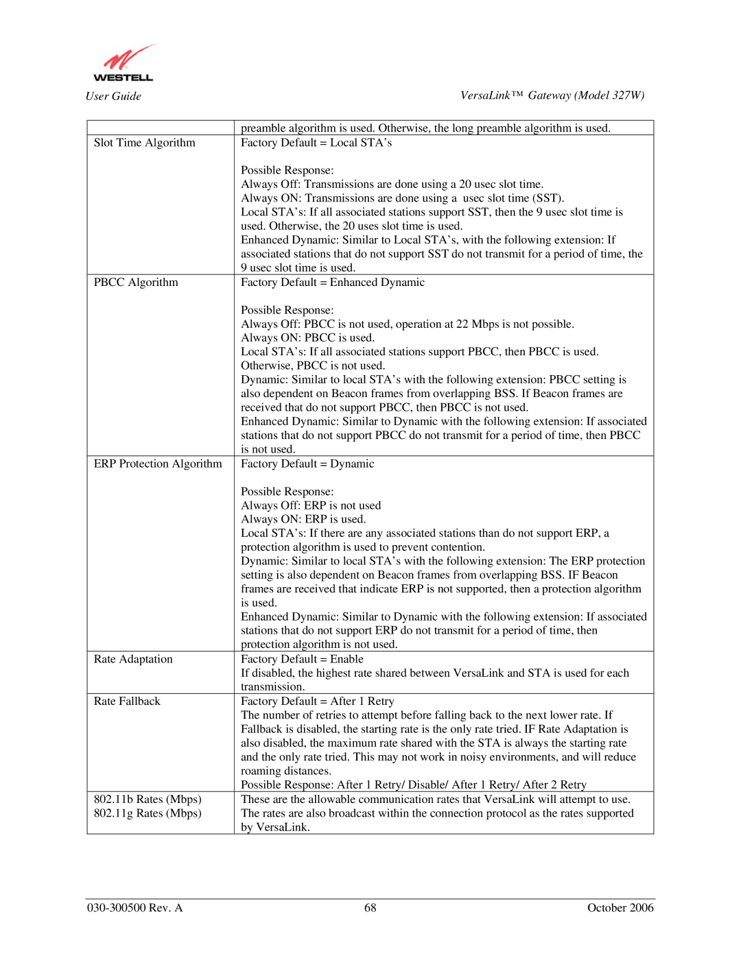 Westell Technologies 327W manual 030-300500 Rev. a October 