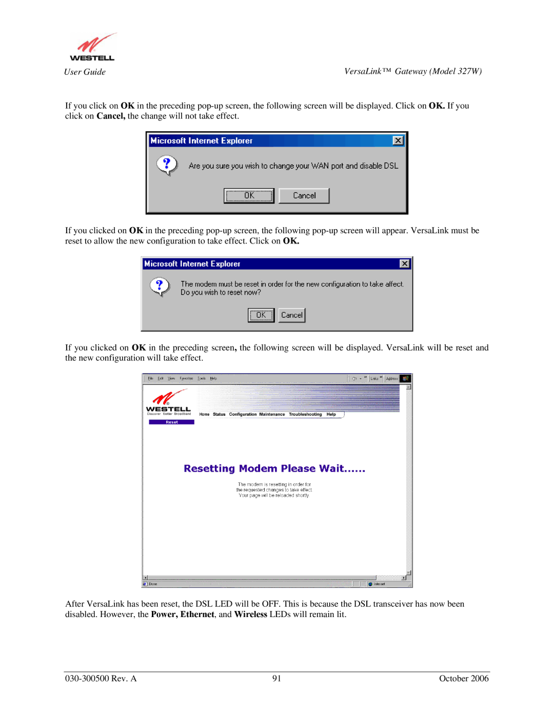 Westell Technologies manual User Guide VersaLink Gateway Model 327W 