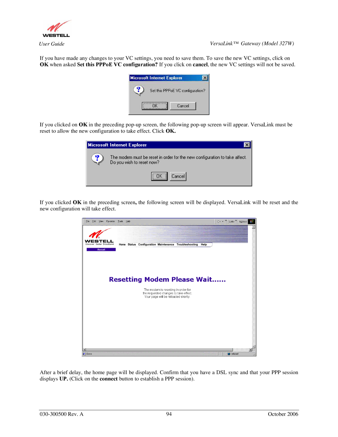 Westell Technologies manual User Guide VersaLink Gateway Model 327W 