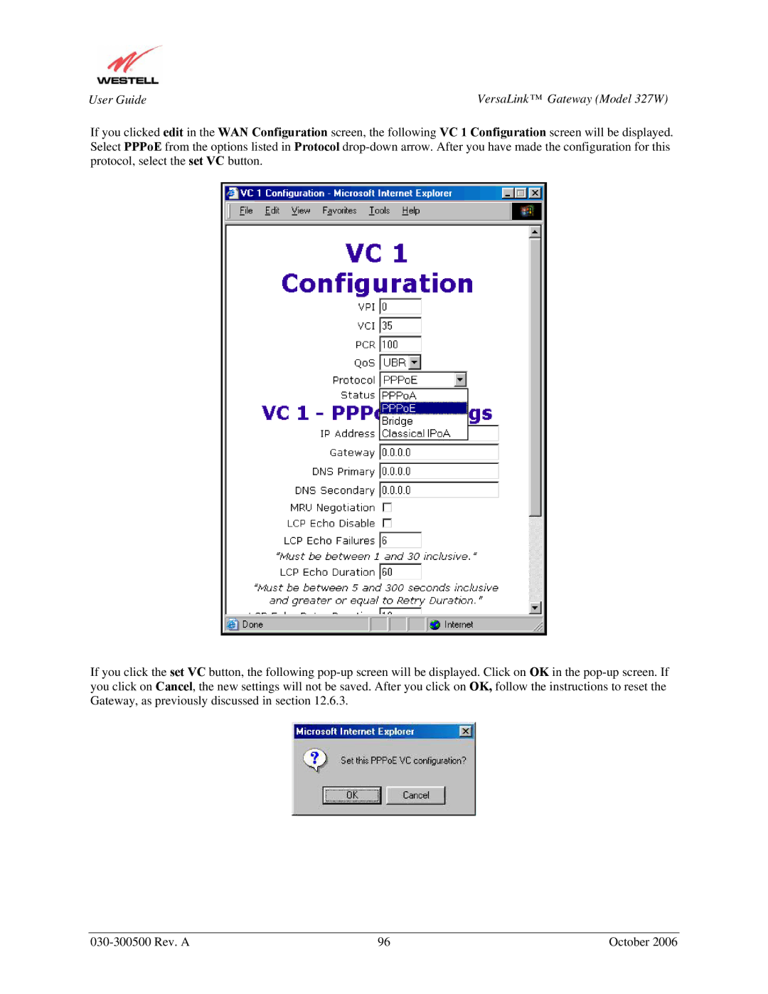 Westell Technologies manual User Guide VersaLink Gateway Model 327W 