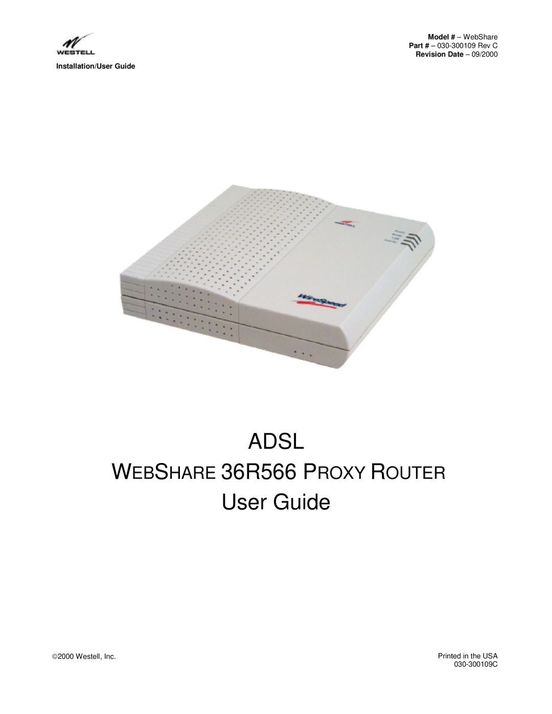 Westell Technologies 36R566 manual Adsl 