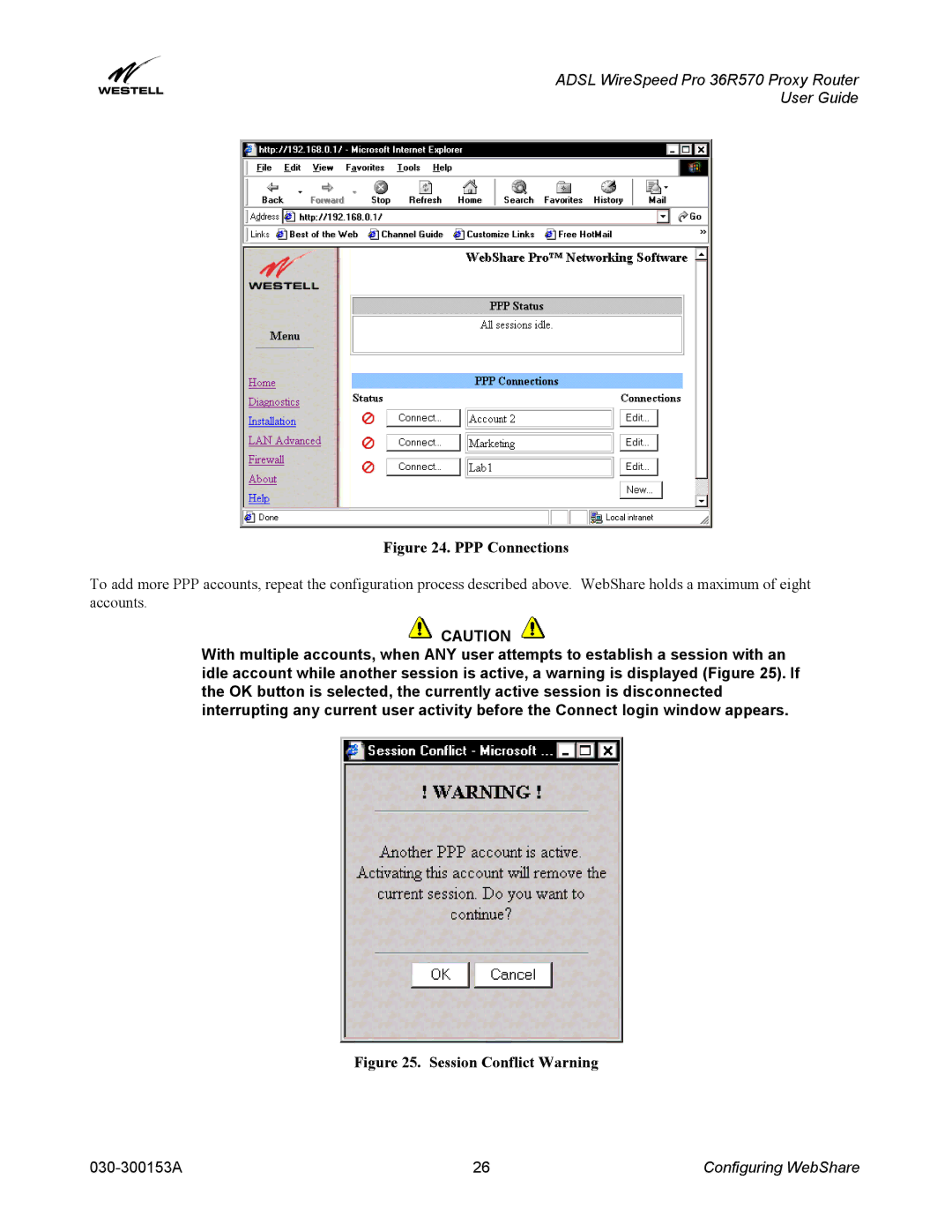 Westell Technologies 36R570 manual PPP Connections 