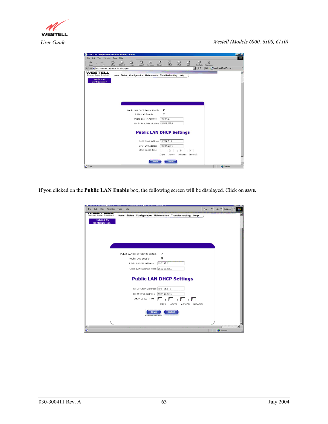 Westell Technologies 6000, 6100, 6110 manual User Guide 