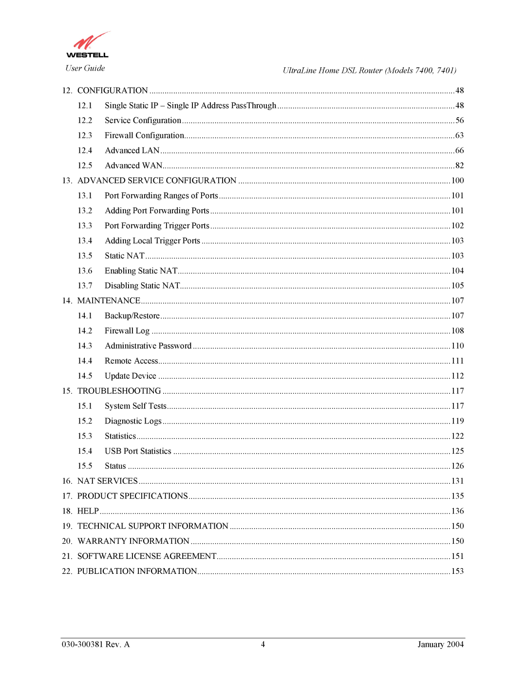 Westell Technologies 7401, 7400 manual Help 