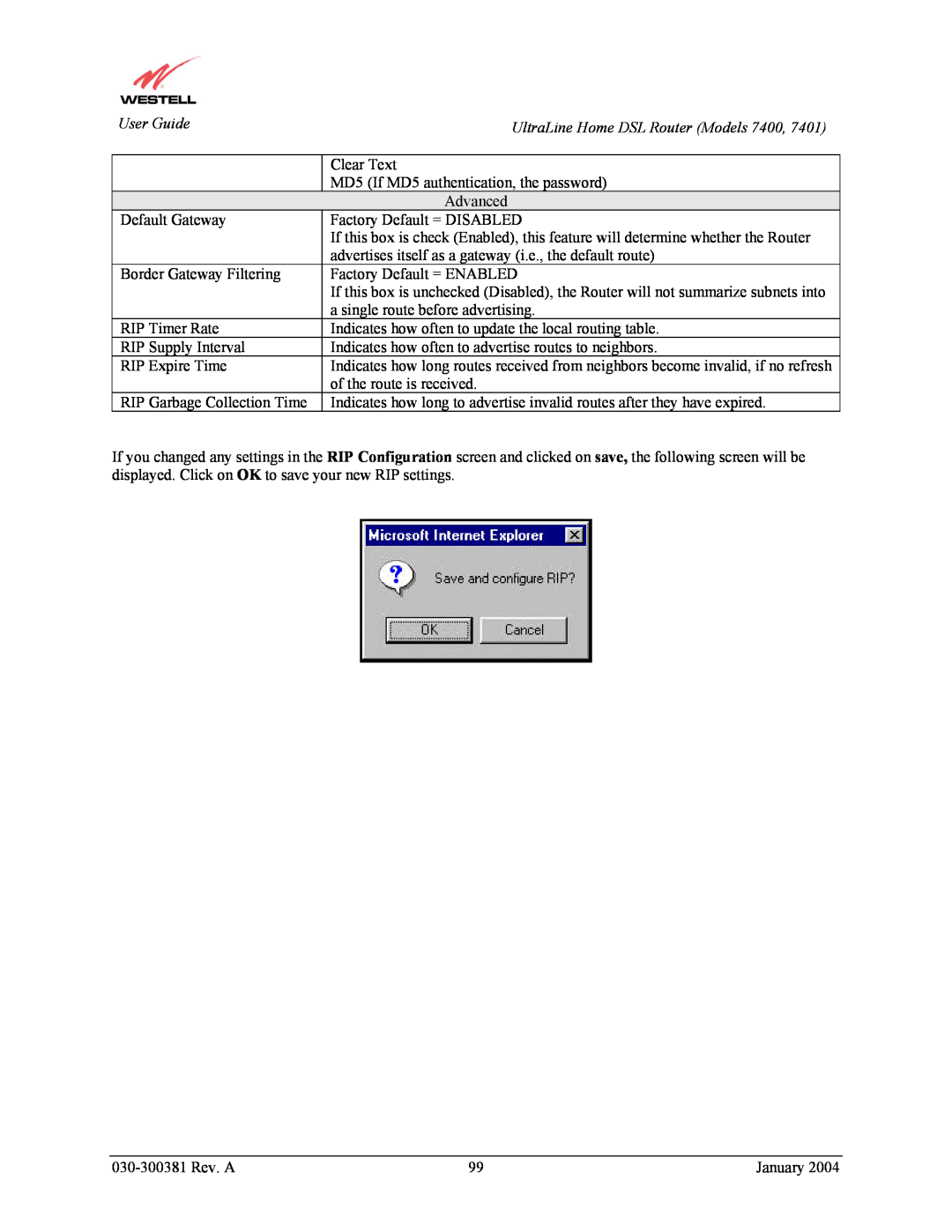 Westell Technologies 7400, 7401 manual 030-300381 Rev. A, January 
