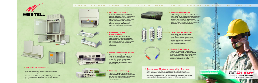 Westell Technologies Power Supply Unit Systems, Wall Mount Racks, Ethernet, Fiber & Coax Panels, Power Distribution Panels 