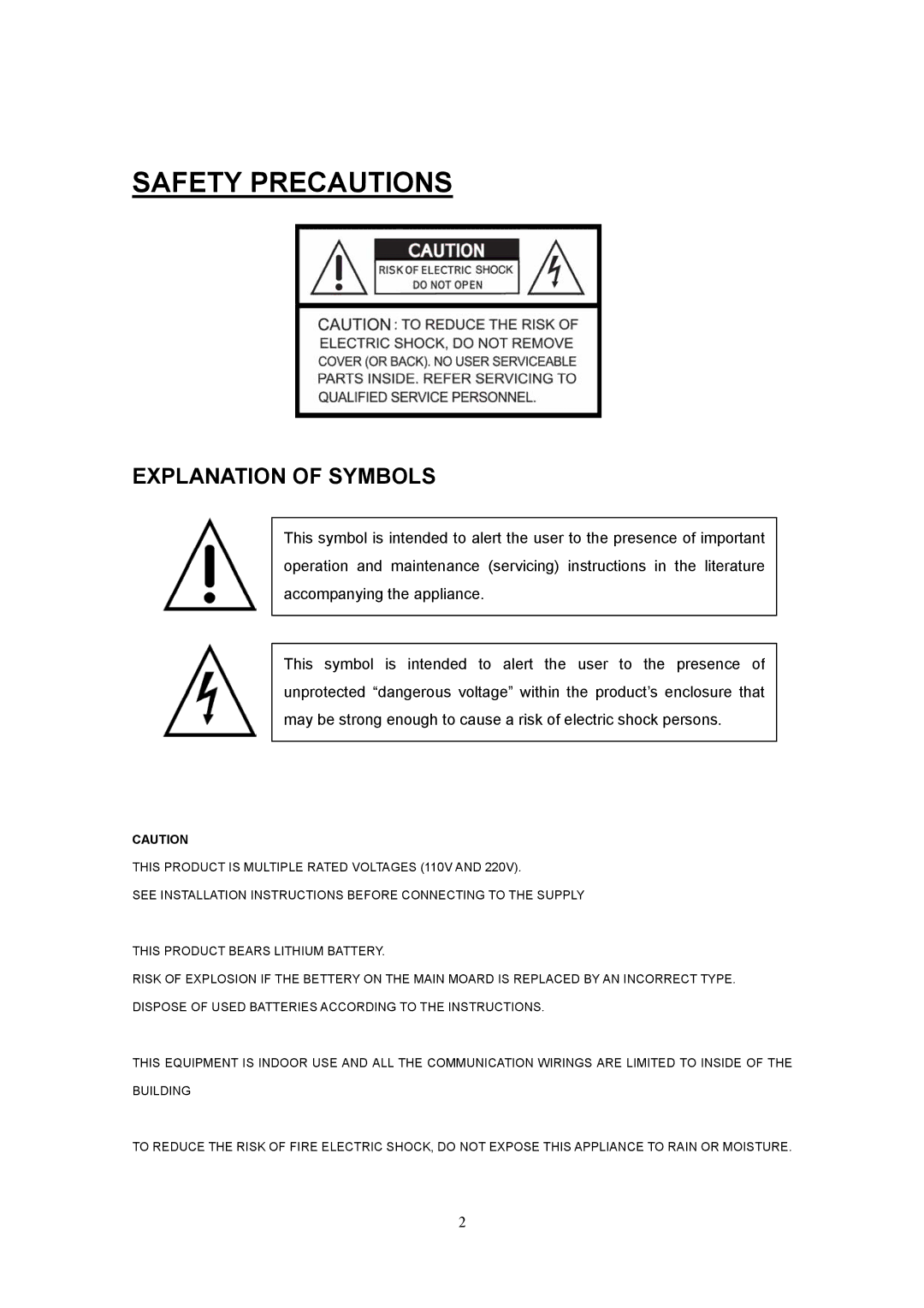 Western Digital 4CH TRIPLEX specifications Safety Precautions, Explanation of Symbols 