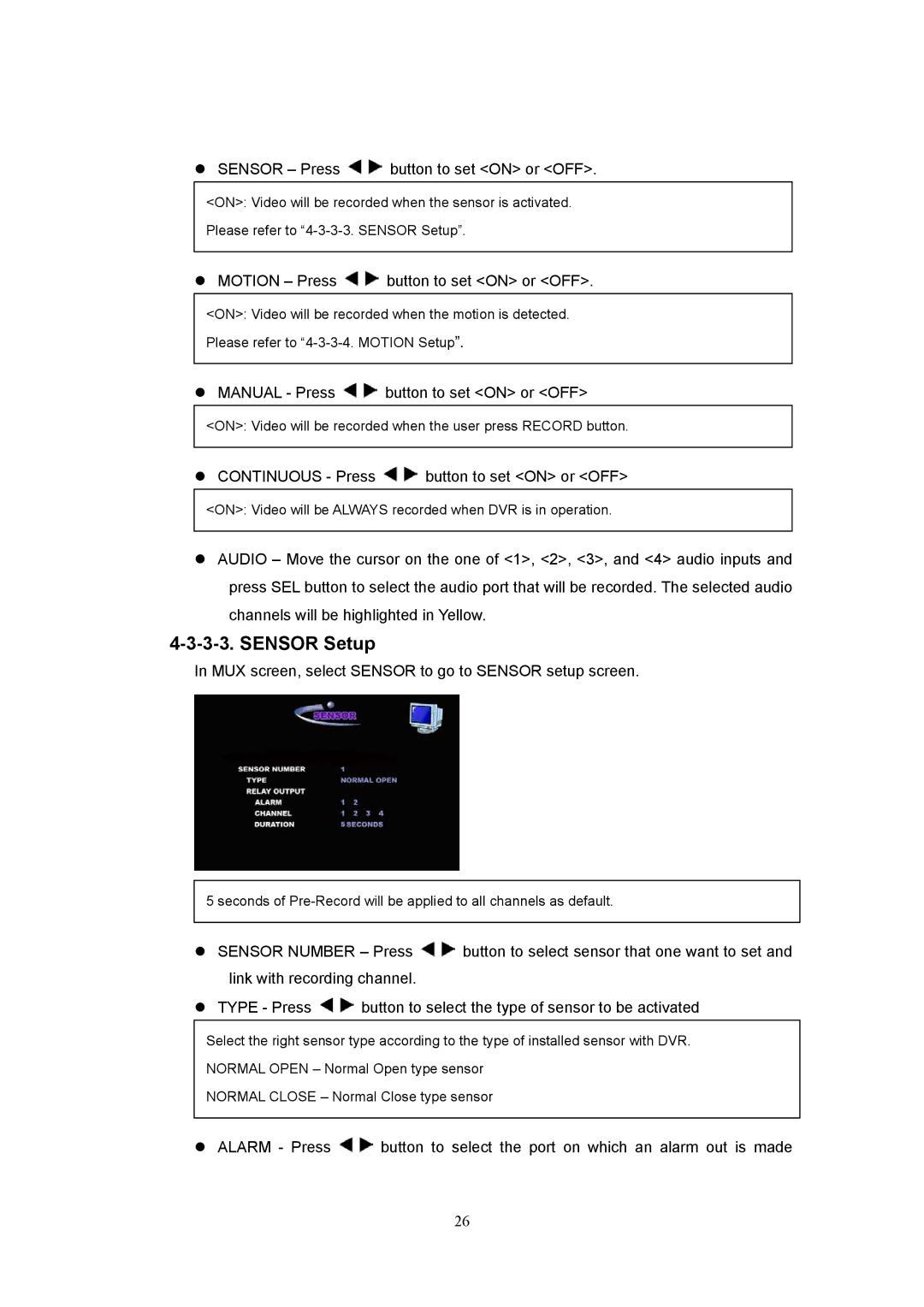 Western Digital 4CH TRIPLEX specifications MUX screen, select Sensor to go to Sensor setup screen 