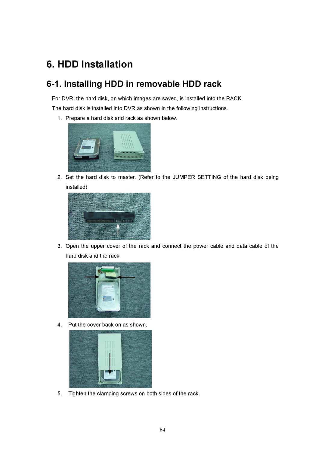 Western Digital 4CH TRIPLEX specifications HDD Installation, Installing HDD in removable HDD rack 