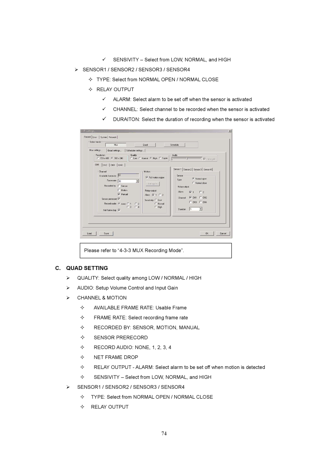 Western Digital 4CH TRIPLEX specifications Quad Setting 