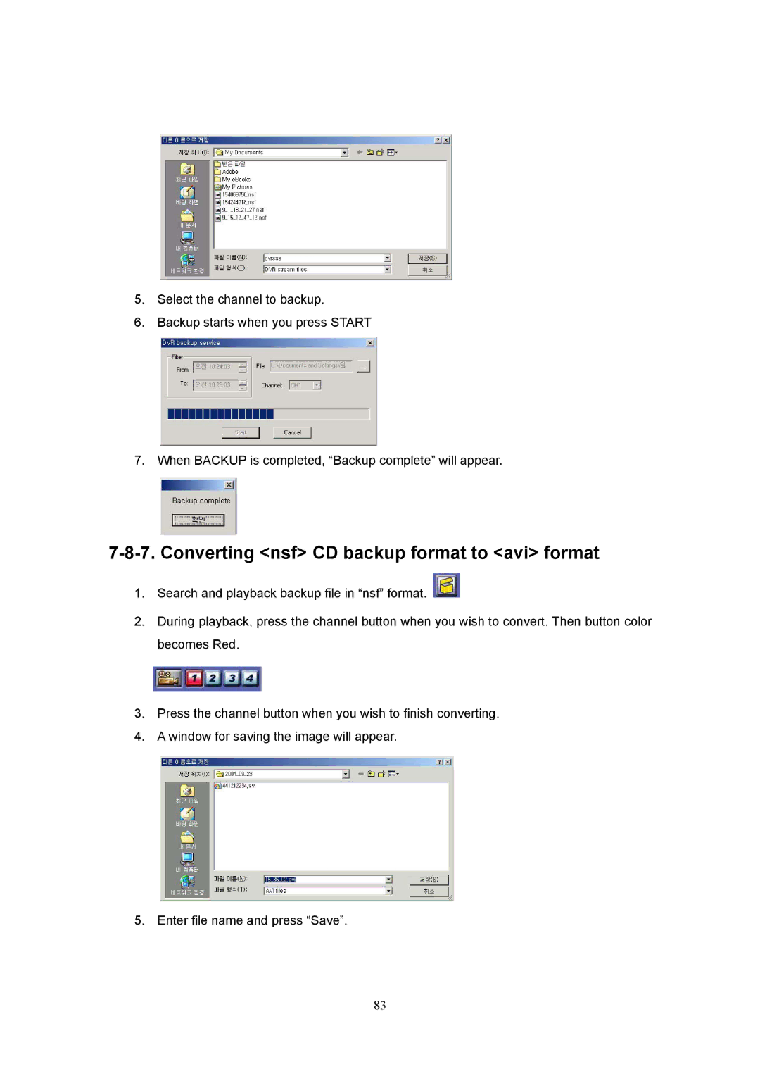 Western Digital 4CH TRIPLEX specifications Converting nsf CD backup format to avi format 