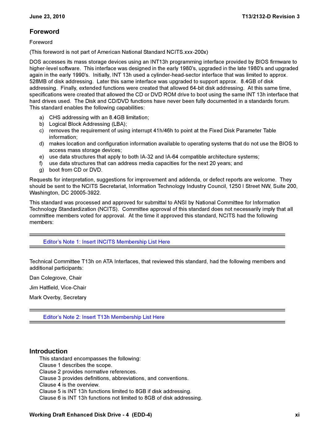 Western Digital T13/2132-D manual Foreword, Introduction 