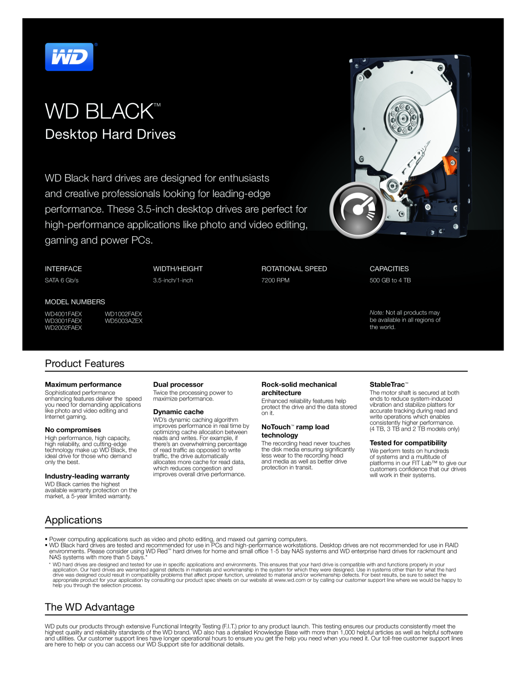 Western Digital WD4001FAEX warranty Maximum performance, No compromises, Industry-leading warranty, Dual processor 