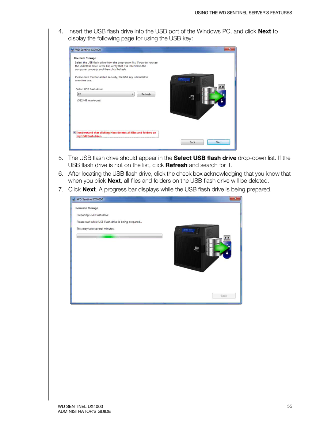 Western Digital WDBLGT0080KBK, WDBLGT0120KBK, WDBLGT0160KBK, WDBLGT0040KBK manual Using the WD Sentinel SERVER’S Features 