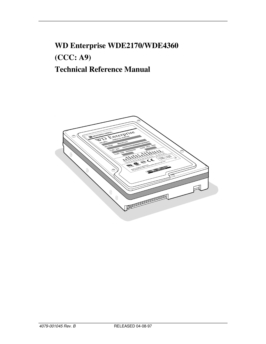 Western Digital WDE4360, WDE2170 manual 4079-001045 Rev. B 