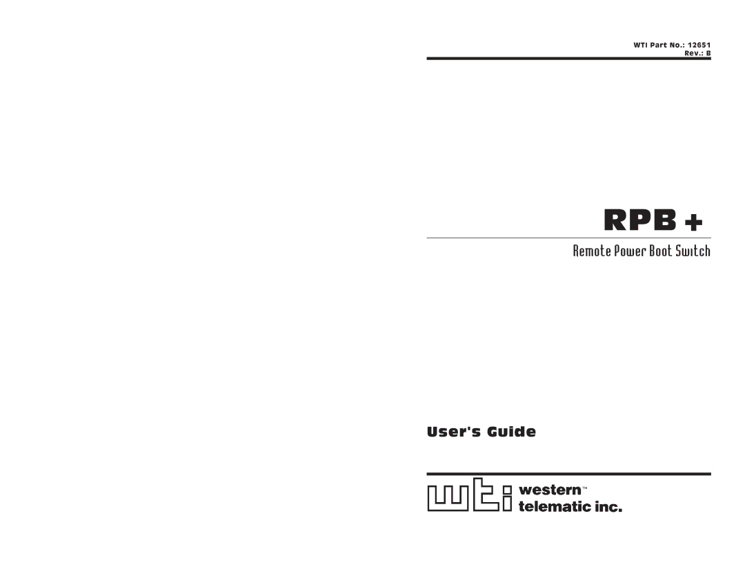 Western Telematic manual WTIPartNo.Rev12651.B 