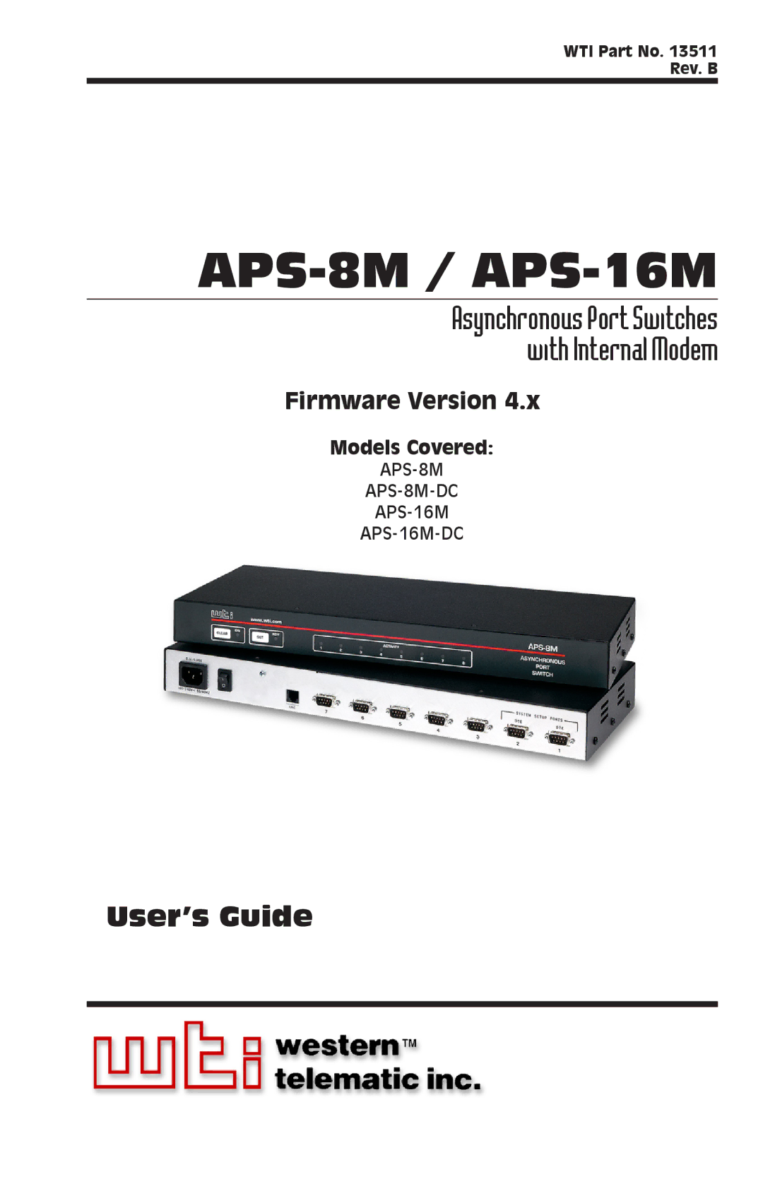 Western Telematic APS-16M, APS-8M manual User’s Guide, Models Covered 