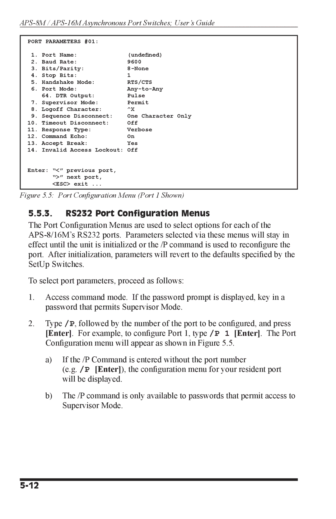 Western Telematic APS-8M, APS-16M manual 3. RS232 Port Configuration Menus, Rts/Cts 