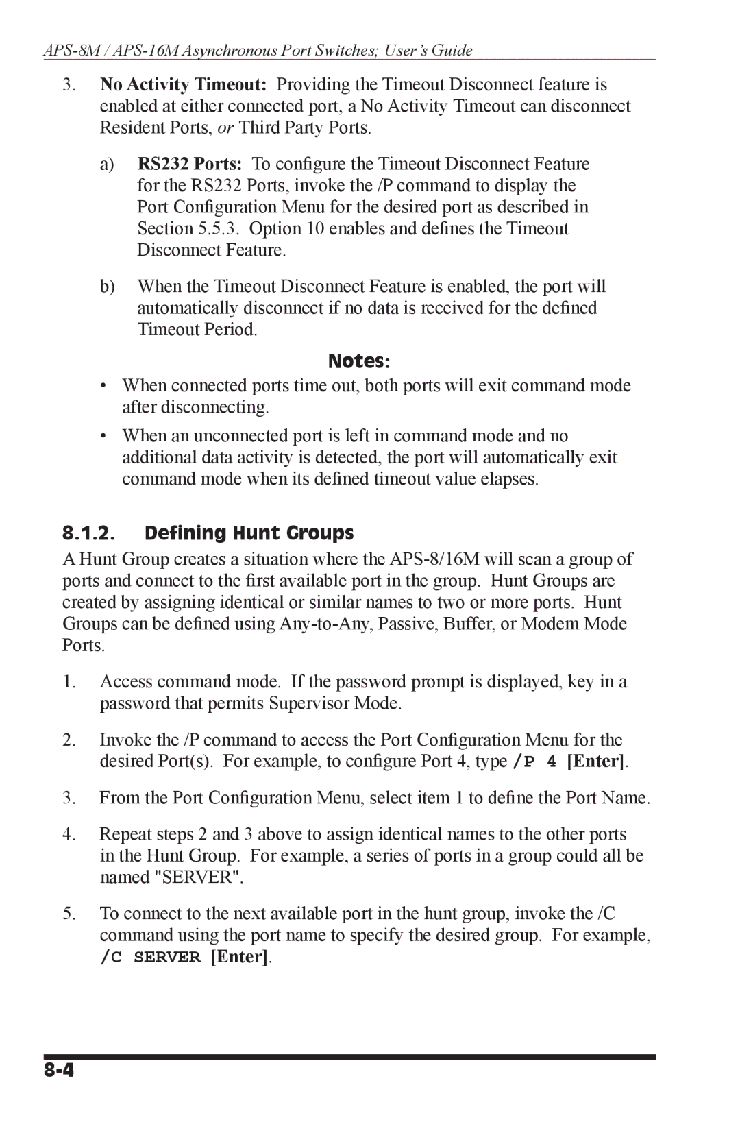 Western Telematic APS-8M, APS-16M manual Defining Hunt Groups, Server Enter 